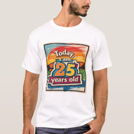 Heute bin ich 25 farbenfrohe Landschaftsmensch. T-Shirt