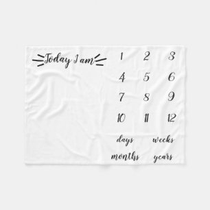 Heute bin ich Baby Milestone Blanket Fleecedecke