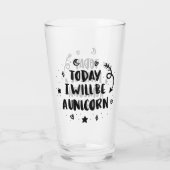 Heute bin ich ein Einhorn Glas (Rückseite)