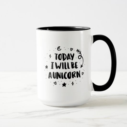 Heute bin ich ein Einhorn Tasse (Rechts)