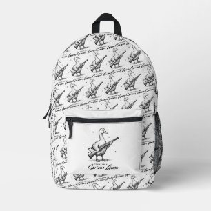Heute bin ich ein ernster Gänsehiebhaber, der mit  Bedruckter Rucksack