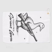 Heute bin ich ein ernster Gänsehiebhaber, der mit Golfhandtuch (Horizontal)