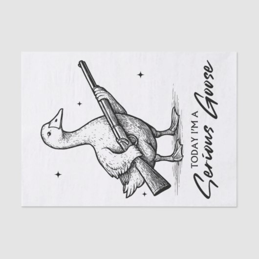 Heute bin ich ein ernster Gänsehiebhaber, der mit Seidenpapier (Vorderseite)