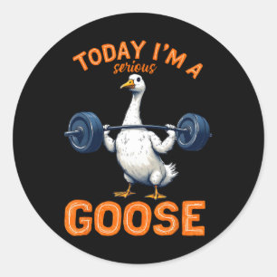 Heute bin ich ein ernstes Gänse T-Shirt Funny Body Runder Aufkleber