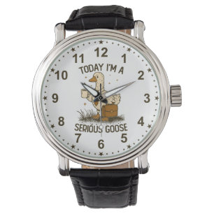 Heute bin ich eine ernsthafte Gans Lustige Büroarb Armbanduhr