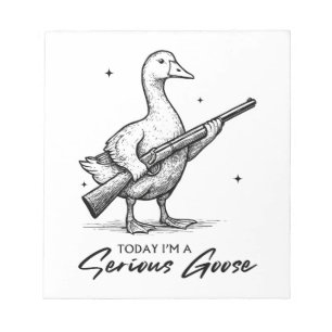Heute bin ich eine ernsthafte Gänseliebhaber-Gans Notizblock