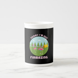 Heute bin ich einfach nur Flamingo spielen Gitarre Porzellantasse
