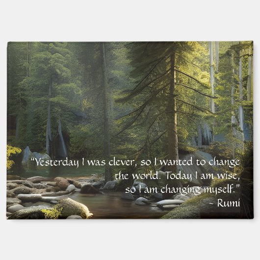 Heute bin ich klug zitieren Natur Landschaft Magnet (Vorderseite)