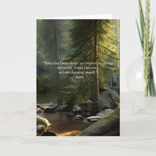 Heute bin ich wise Rumi Zitat Landschaftlich Karte (Vorderseite)
