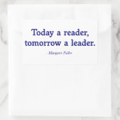 Heute ein Leser, morgen ein Führer Rechteckiger Aufkleber (Tasche)