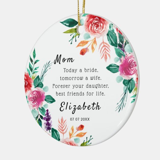 Heute eine Brautmutter der Braut Keepake Keramik Ornament (Links)