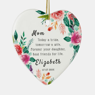 Heute eine Brautmutter des Bride Keepake Herzens Keramik Ornament