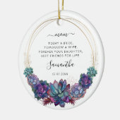 Heute eine Brautmutter des Fotos der Braut Sukkule Keramik Ornament (Links)