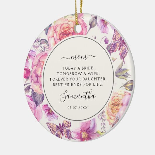 Heute eine Brautmutter des Fotos Florals Keramik Ornament (Links)