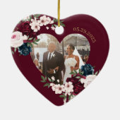 Heute eine Ehefrau, immer Ihr kleines Mädchen Rose Keramik Ornament (Hinten)