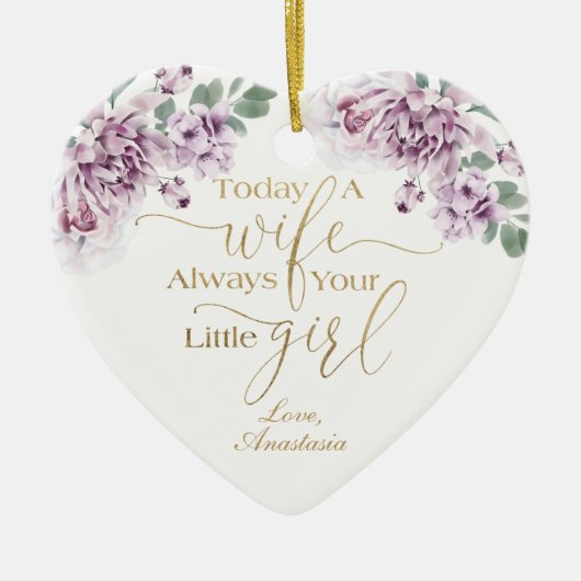 Heute eine Ehefrau immer Ihre kleine Mädchen Viole Keramik Ornament (Vorne)