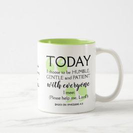 HEUTE ENTSCHEIDE ICH MIR FÜR Christliche positive Zweifarbige Tasse