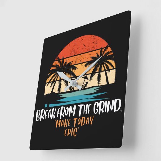 Heute Epic Palms BFTG Clock Quadratische Wanduhr (Winkel)