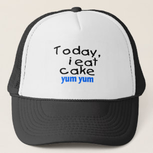 Heute esse ich Kuchen Yum Yum (Blau) Truckerkappe