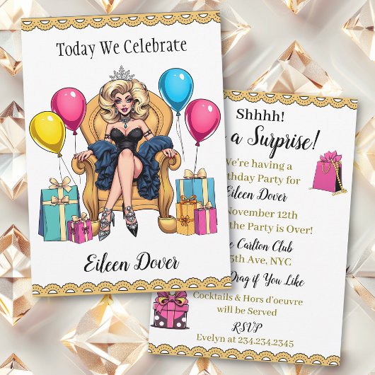Heute feiern wir Ihren Geburtstag | Drag Queen Einladung