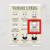 Heute fühle ich mich chaotisch neutral postkarte (Vorderseite)