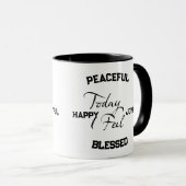 Heute fühle ich mich glücklich glücklich glücklich tasse (VorderseiteRechts)