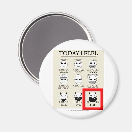 Heute fühle ich mich wie Chaos Magnet (Vorderseite/Rückseite)