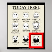 Heute fühle ich mich wie Chaos Poster (Vorne)