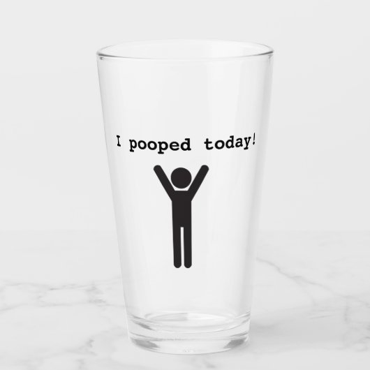 Heute gekackt glas (Vorderseite)