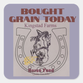 heute gekauftes Getreide Quadratischer Aufkleber