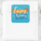 Heute genießen quadratischer aufkleber (Tasche)