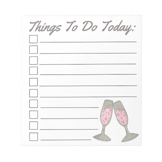 Heute gibt es unglaublich rosa Champagnerbride Notizblock (Vorderseite)