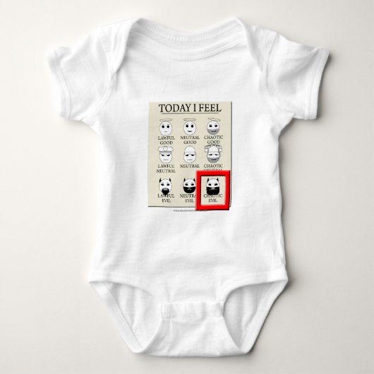 Heute glaube ich chaotischem Übel Baby Strampler (Vorderseite)