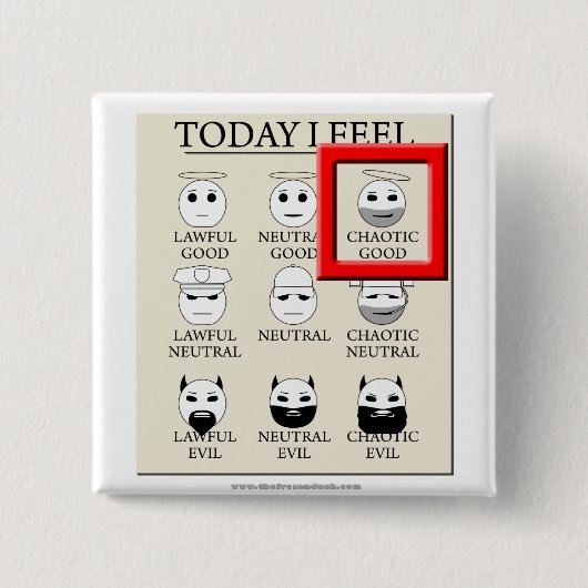 Heute glaube ich chaotisches gutes button (Vorderseite)