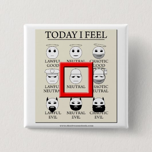 Heute glaube ich neutraler Person Button (Vorderseite)