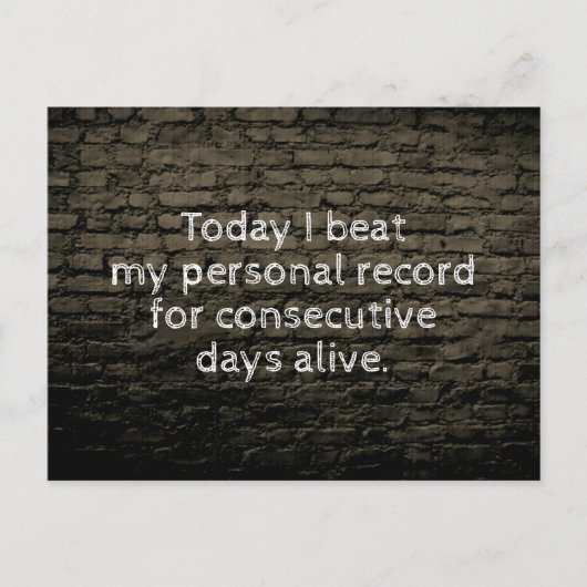 Heute habe ich meinen persönlichen Rekordwitz gesc Postkarte (Vorderseite)