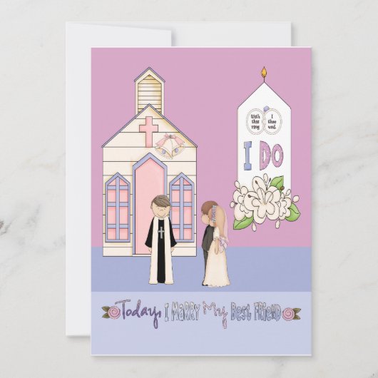 Heute heirate ich meinen besten Freund Einladung (Vorderseite)