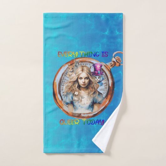 Heute ist alles Que - Alice im Wunderland Badhandtuch Set (Handtuch)