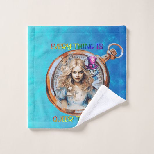 Heute ist alles Que - Alice im Wunderland Badhandtuch Set (Waschlappen)