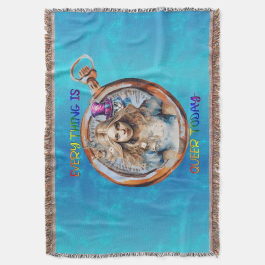 Heute ist alles Que - Alice im Wunderland Decke (Vorderseite Vertikal)