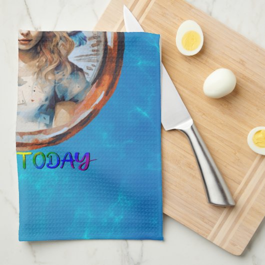 Heute ist alles Que - Alice im Wunderland Geschirrtuch (Viertel Falte)