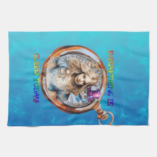 Heute ist alles Que - Alice im Wunderland Geschirrtuch (Horizontal)