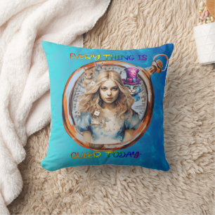 Heute ist alles Que - Alice im Wunderland Kissen