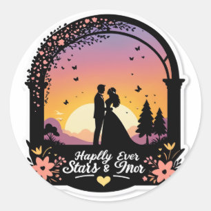 "Heute ist der Tag!" (Hochzeitstag / Probe) Runder Aufkleber