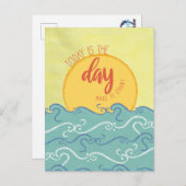 "Heute ist der Tag" Zitat Postkarte (Vorne/Hinten)