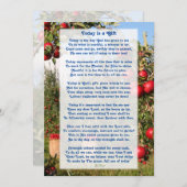 "Heute ist ein Geschenk" Motivierend Christliches  Dankeskarte (Vorne/Hinten)