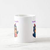 Heute ist ein Geschenk - Positive Owl Illustration Kaffeetasse (Mittel)