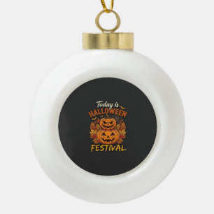 Heute ist Halloween-Festival Gestapelte Kürbisse S Keramik Kugel-Ornament