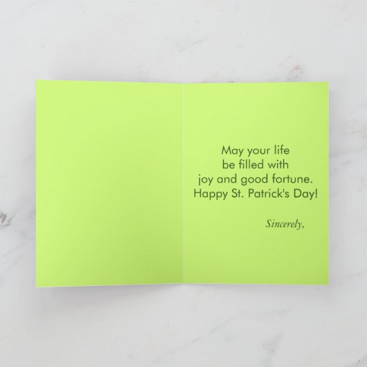 Heute ist jeder irische St. Patrick's Day Karte (Innenseite)
