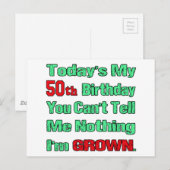 Heute ist mein 50. Geburtstag Postkarte (Vorne/Hinten)
